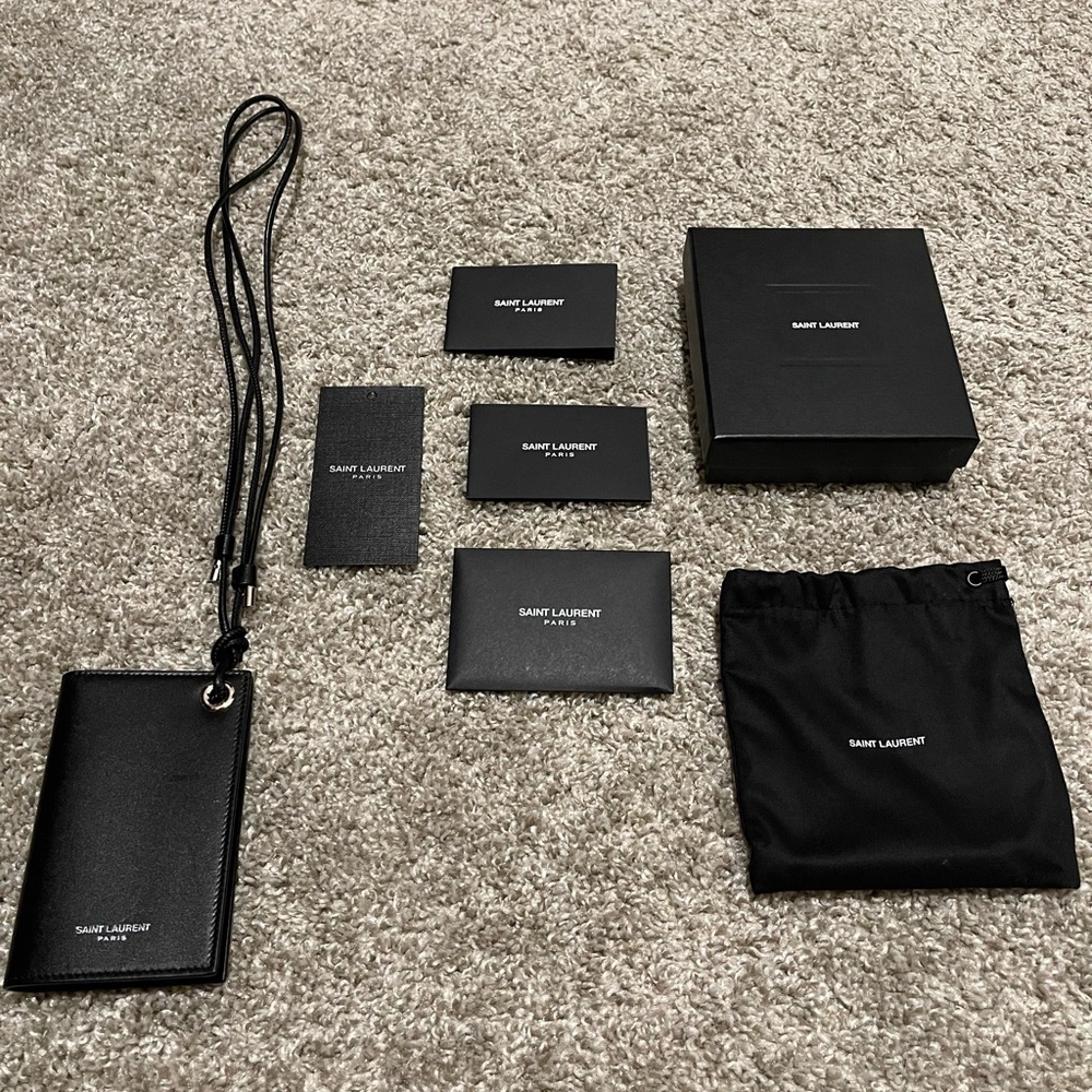 Yves Saint Laurent Black Leather Card Holder